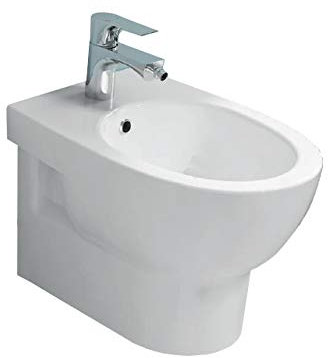 Sanitarios baño bidé suspendido serie ABE azul cerámica blanca