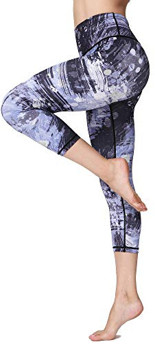 FLYILY Capribyxor sportleggings löpning tights hög midja bandage stretch fitness yogabyxor