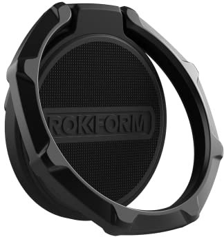 Rokform - Magnetic Sport Ring Grip and Stand, Thin Metal Cell Phone Ring Holder, Specially Designed for Rokform iPhone & Samsung Twist Lock Cases (Black)