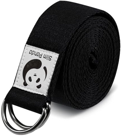 Slim Panda Sangle Yoga 180/250 cm pour Meilleurs Étirements, Ceinture Yoga avec Fermeture en Métal pour Les Yogis Débutants et Confirmés