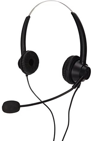 Goshyda Auriculares de Teléfono H360D RJ9, Reducción de Ruido, Cómodos Auriculares de Negocios con Cable Binaural con Micrófono, para Centros de Llamadas, Servicio Al Cliente, Llamadas de Conferencia