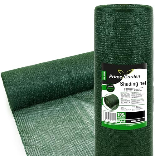 Prime Garden® Brise-vue pour clôture de jardin et balustrade de balcon stabilisé aux UV - Filet d'ombrage - Protection solaire - Vert (valeur d'ombrage 70 %, 1 m x 10 m = 10 m²)