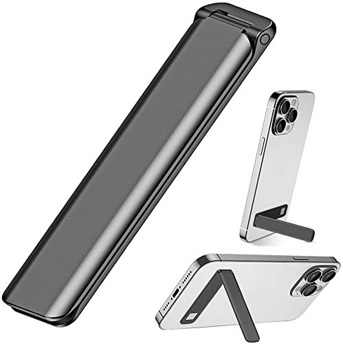 Kinizuxi Support de Téléphone Portable de Table en Aluminium Vertical et Horizontal Ultra Mince, Support de Téléphone Portable à Angle réglable pour Accessoires de Smartphone iPhone Samsung - Noir