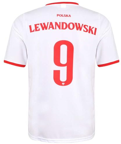 Kingdo Maglia da Calcio Polen Lewandowski - Bambini e Adulti - Ragazzi - Regali per Il Calcio - Maglietta Sportiva - Abbigliamento Sportivo - Taglia 152