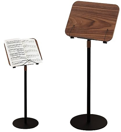 WORDFUN Pupitre en Bois pour Orchestre, Pupitre De Musique Polyvalent, Support De Partitions La Stabilité, Pupitre De Guitare Violon, Support De Lecture, Hauteur Réglable 64-122cm, Durable