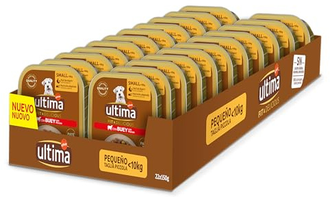 Ultima Fit & Delicious para Perros Mini paté en tarrina Sabor Buey - Caja 22x150g
