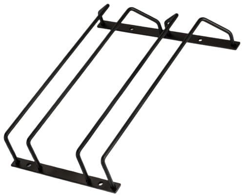 Dianoo Portabicchieri da vino nero sotto l'armadietto, scaffale per bicchieri da vino sotto mensola, scaffale per calici, gancio per riporre bicchieri da vino per bar cucina 27,5 cm, 2 file