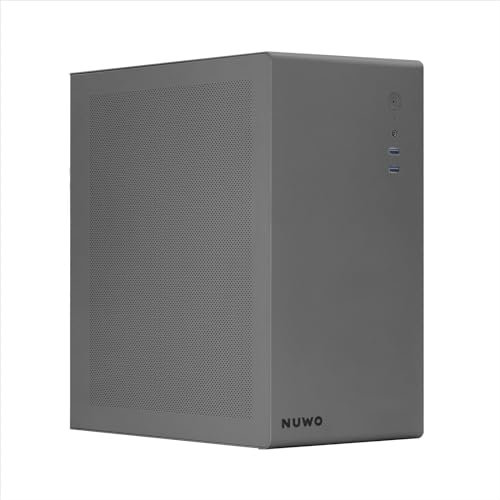 Nuwo Eguera A122 Case Compatto MicroATX per PC Desktop Office Mini Tower 0.6MM SPCC, USB 3.0, Pannelli Laterali in Mesh, Grigio