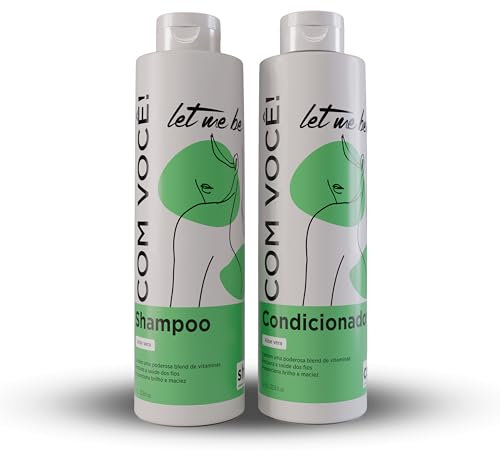 Let Me Be - Kit With You Shampoo e Balsamo all'Aloe Vera e al Collagene, Cura Quotidiana, Rinforzante per Capelli, Controlla l'Estratto di Crespo, Aiuta la Crescita dei Capelli (2x1L)