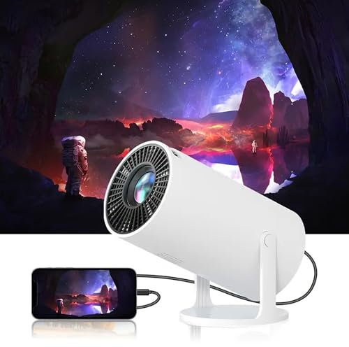 Mini Projector 4K WiFi Bluetooth, Portable Smart Ceiling Projector for Bedroom, Vision Beam Home Cinema Projector with Built-in Speaker, Short Throw, 1080P Supported, Gaming & Phone Projector