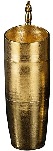 GLJTUO Pedestal Sink Handcrafted Ceramic wash Basin Pedestal washbasin, One-Piece Floor-Standing Wash Basin for Indoor and Outdoor (Without Mirror)