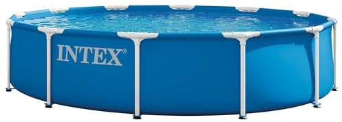 INTEX Metal Frame 12 ft x 30 in Above Ground Pool Set, Round Swimming Pool with Steel Frame, 530 GPH Cartridge Filter Pump, and Type A Filter Cartridge