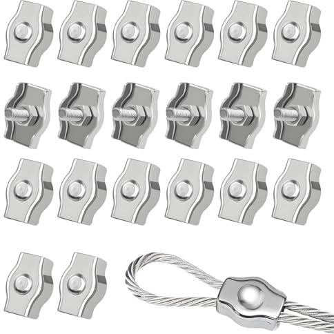 20 Stück Drahtseilklemme M3, Klemme 3mm, Edelstahl 304 Seilklemme