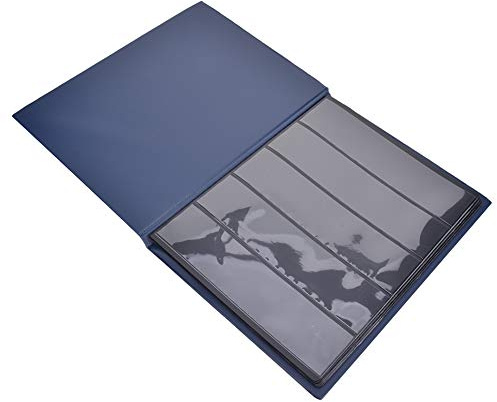 FILFEEL 10-Page Blue Postage Stamps Collection Album – Elegant Holder for Stamp Organizing & Display (Blue)