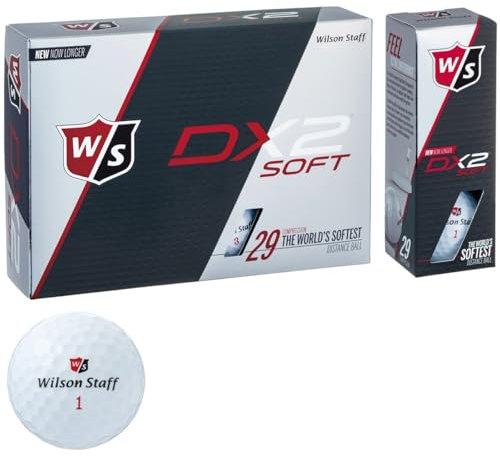 Wilson Staff Herren Golfbälle, 12er Pack, Anfänger, 29er Kompression, Dx2 SOFT, Weiß, WGWP40400