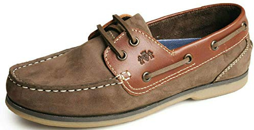 Womens Boat Shoes Deck Leather Nubuck Smooth Lightweight Trainers UK 4-8 (UK 6 / EU 39, Oak/Brown)