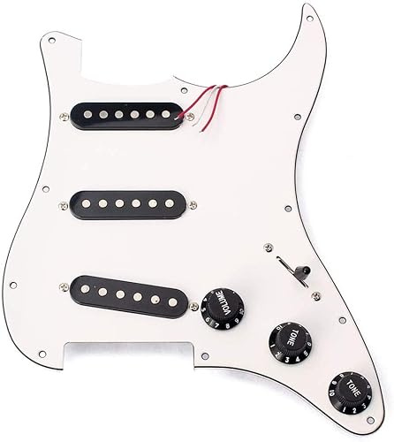 Alnicov 3 Ply SSS elgitarr del förbunden laddad pickup pickguard montering vit