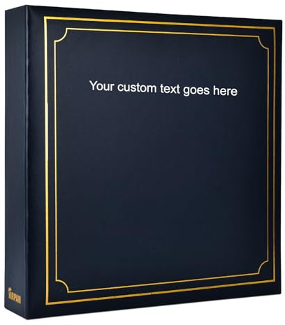 Arpan Extra-Large 3-Ring Binder Self Adhesive Padded Personalised Text Photo Album 20/Sheets 40/Sides (Blue)
