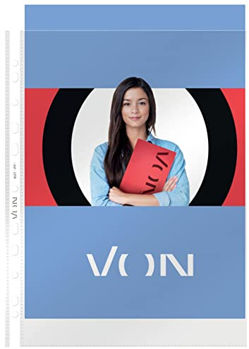 VON Leitz 100er Pack Transparente Prospekthülle A4, Öffnung oben, Hochwertiger, transparenter Kunststoff, Säurefrei, Dokumentenecht und gelocht, 100 Stück, 40272003