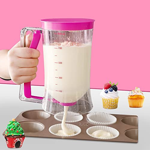 SIYINGSAERY Dosatore per Pastella 900ML Dosatore per Impasti Dosatore per Muffin Separatore di Pastella Dosatore Pancake per Versare l’impasto Negli Stampini per Muffin Torte Biscotto