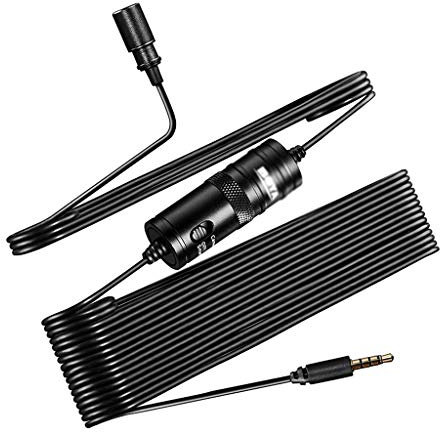 Samnuerly Micrófono para micrófono lavalier direccional práctico, diseñado para teléfonos Inteligentes, videocámaras, grabadoras de Audio, PC, etc Uso de Video