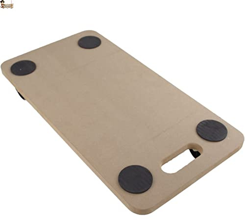 BricoLoco.com Piattaforma base con ruote girevoli 360° 58 x 29 cm. Carrello di caricamento porta vasi, frammenti, butano, scatole, mobili, trasporti, tavolo legno MDF