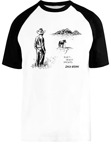 Zach Bryan Quiet, Heavy Dreams Bianca Unisex Maglietta da Baseball Maniche Corte White Baseball T-Shirt