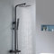 SaniteModar Duschsystem mit Thermostat Schwarz, Duschamaturenset Regendusche Höhenverstellbar, Duschamaturenset Regendusche mit Handbrause