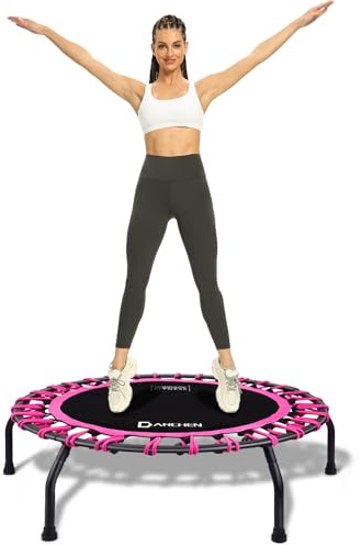 DARCHEN 350lbs Rebounder Mini Trampoline for Adult, Indoor Small Trampoline for Exercise Workout Fitness, Upgrade Design Bungee Trampoline for Safer Quieter Bounce [40 Inches]