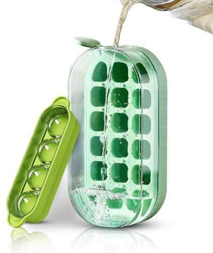 Cubitera Para Hielo- Cubitera con Tapa - Fácil Extracción de Cubitos de Hielo - Hielera Silicona - Extrae Hielo en 1 Segundo