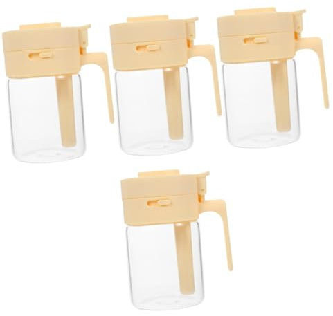 Cabilock 4 Piezas Salero Salero Tazón De Azúcar s y Pimenteros Tarro De Especias Pimenteros Domésticos Servidor De Sal Con Cuchara Contenedor De Sal De Viaje Claro Vidrio Beige