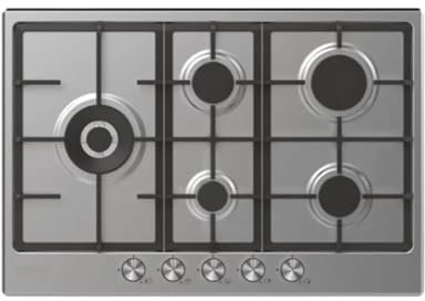 Candy Table de cuisson moderne à gaz 5 feux, acier inoxydable, brûleur à double couronne, grilles lavables au lave-vaisselle, axLxP 0,8 x 74,5 x 51 cm, couleur inox – CHG7WL4WTX