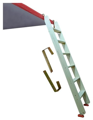 Sturdy Wood Bunk Bed Ladder with Pedal Hooks for Loft Bedroom Beds Dark Blue 1.25m