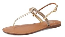 QUEEN HELENA Infradito con Strass Sandali Bassi Eleganti con Cinturino Donna L12 (Oro, Sistema Taglie Calzature EU, Adulto, Donna, Numero, Media, 36)