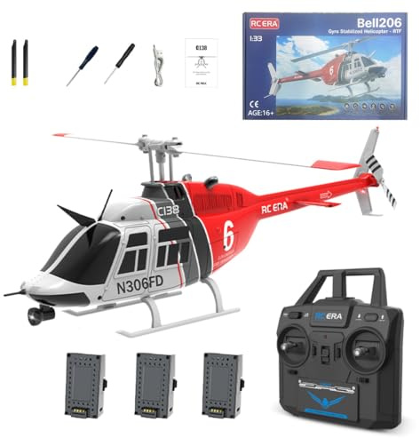 RCXTechPro RC ERA C138 Bell 206 RC Elicottero 1:30 6CH giroscopio 6 assi singolo rotore posizionamento ottico stabilità altitudine volo