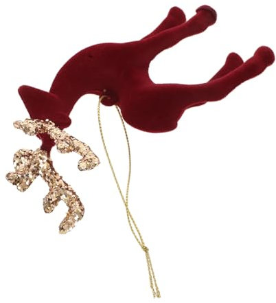 IMIKEYA Christbaumschmuck Anhänger Hängende Elchverzierungen Weihnachtliche Rentierfigur Hirsch Hängende Ornamente Rentier Weihnachtsdekoration Rentier Tischdeko Beflockung Rot
