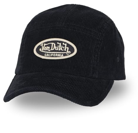 Gorra de 5 paneles para adultos de pana con parche de terciopelo, blanco y negro, Talla única