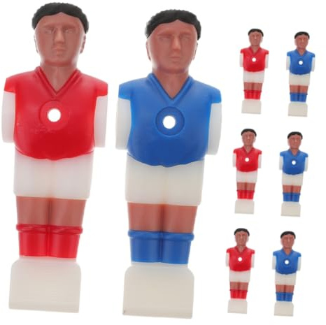SOPOTUTU 8 Piezas Figuras de Futbolín de Accesorios de Reemplazo para Mesa de Fútbol de Escritorio Muñecos Ergonómicos Resistentes y Colores Rojo y Azul Compatibles con Barras Estándar