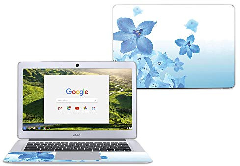 MightySkins Skin Compatible with Acer Chromebook 14 CB3-431 - Blue Flowers | Protective, Durable, and Unique Vinyl Decal wrap Cover | Easy to Apply, Remove, and Change Styles | Made in The USA
