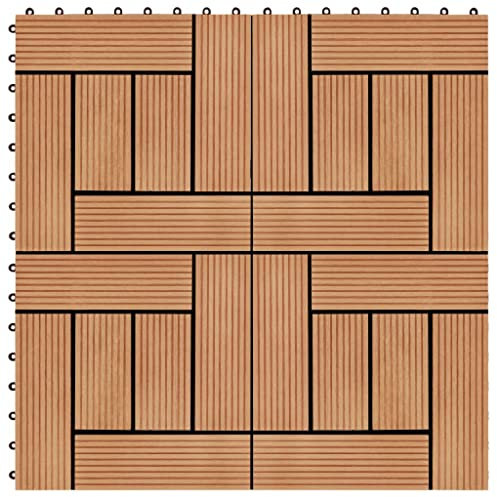 vidaXL 11 baldosas de terraza WPC 30x30 cm 1 m² Color Teca losa de Camino