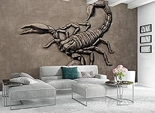 Sfondo di uno Scorpione in Rilievo in Pietra Arenaria Carta da parati fotomurali poster murale Soggiorno camera letto minimalista tv sfondo-150cm×105cm