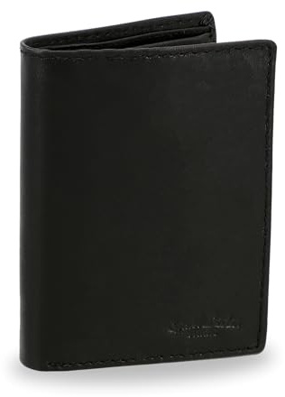 Gusti Leder Geldbörse Herren Macon - Portemonnaie Herren Leder Schwarz mit Münzfach & 8 Kartenfächern - Schlanker Geldbeutel Leder im Hochformat aus Echtleder