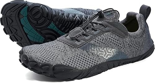 Joomra Womens Trail Running Minimalist Barefoot Tennis Shoes Size 6.5-7 Outdoor Jogging Athletic Wide Gym Workout Trekking Toes Five Fingers Ladies Hiking Barefoot Sneakers Dark Grey 37