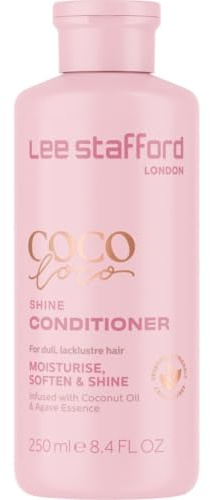 Lee Stafford Shine Conditioner | Coco Loco - Best Moisturizing Lightweight Cream for Dry, Dull Hair, Radiant High Gloss Sleek Silk Shiny Finish, Packed with Coconut Oil for Rich Moisture, 250 ml