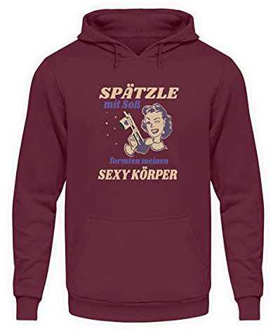 Spätzle avec sauce – Proverbes souabes – Cadeaux – Sweat à capuche unisexe, bordeaux, XXL