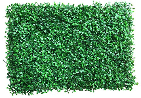 VPABES 12pcs Artificial Plant Wall Panels, Artificial Boxwood Mat Wall Greenery Wall Backdrop Artificial Faux Hedge Plant Privacy Fence Panel Grass Topiary Plant Wall Hedge Mat 24x16