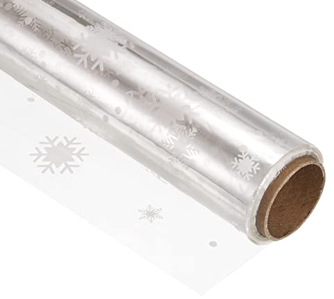 PATIKIL Trasparente Fiore Involucro Carta, 98ft x 16in Involucro Rotolo Regalo Incarto 2.5 Mil Spesso Pellicola Bianco Neve per Artigianato Incarto, Trasparente