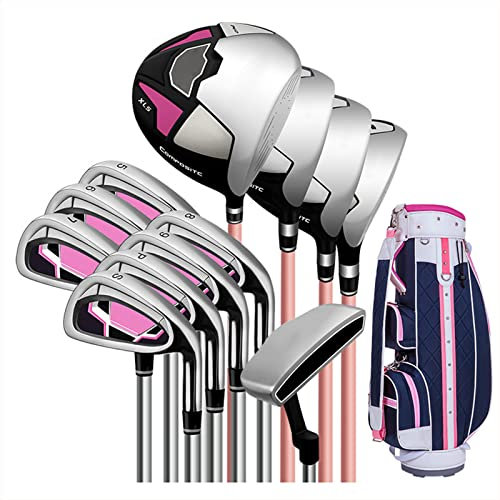 MOLVUS Komplettes Golfschläger-Set für Damen, 12-teilig, inklusive Driver, Fairway, Hybrid, Eisen, Putter, Standbag, Rechtshänder