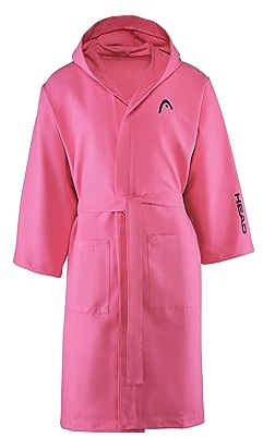 HEAD Active - Bademantel Damen Flauschig und Bademantel Herren Mikrofaser, Kapuze und Taschen Leicht Schnell Trocknend, Morgenmantel Damen/Herren Bademäntel für Damen und Herren Platzsparend Saugfähig