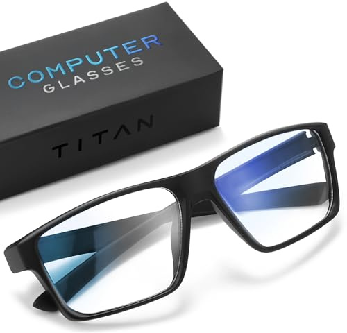 Titan Gaming Glasses, Blue Light Blocking, Night Driving Glasses for Men, Computer Protection, Gift for Gamers